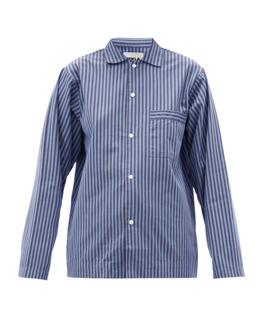 Tekla Striped Organic-cotton Pyjama Shirt