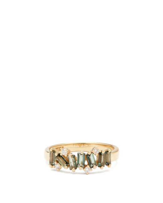 Suzanne Kalan Amalfi Wave Diamond Topaz 14kt Gold Ring