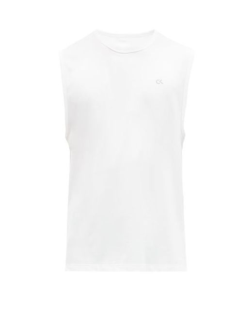 Calvin Klein Performance Logo-print Cotton-jersey Tank Top Mens
