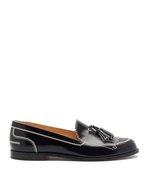 Christian Louboutin Trompinetta Embossed Leather Loafers Black