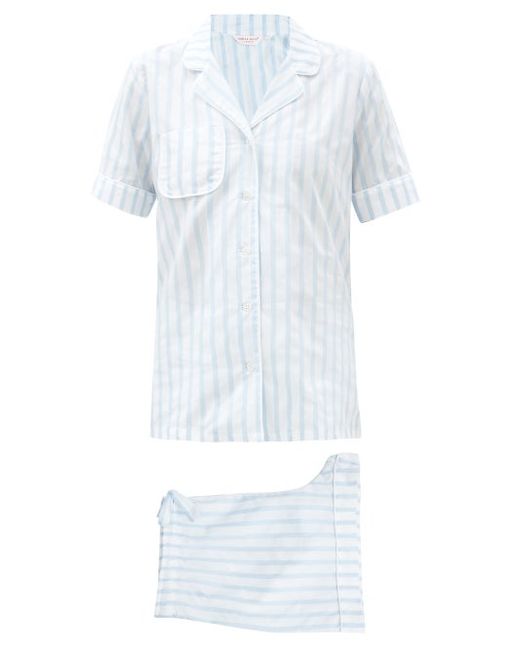 Derek Rose Capri Striped Cotton Pyjamas