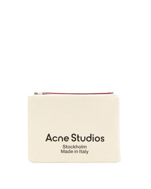 Acne Studios Malachite Large Logo-print Canvas Pouch