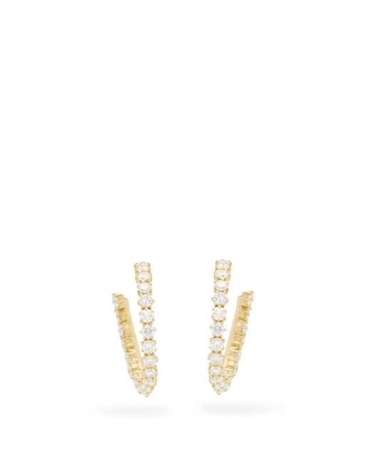 Jade Trau Catherine Diamond 18kt Gold Hoop Earrings