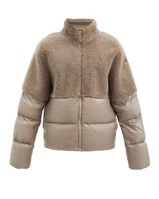 Moncler + Rick Owens Coyote Shearling And Quilted Down Jacket