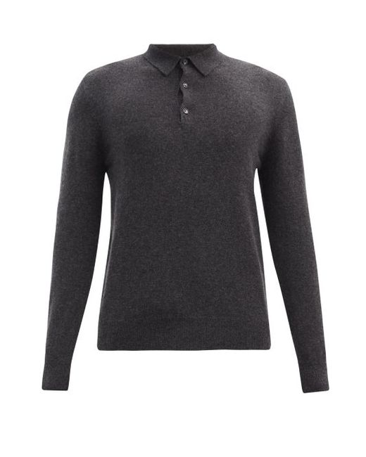 Allude Long-sleeved Cashmere Polo Shirt