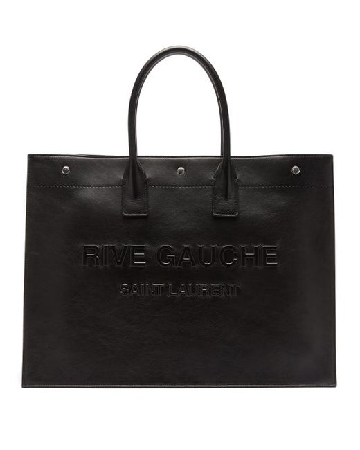 Saint Laurent Rive Gauche-debossed Leather Tote Bag
