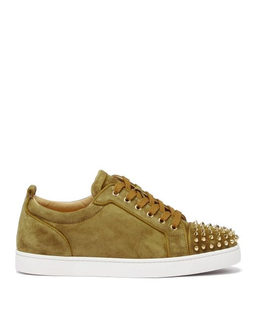 Christian Louboutin Louis Junior Spike-embellished Suede Trainers