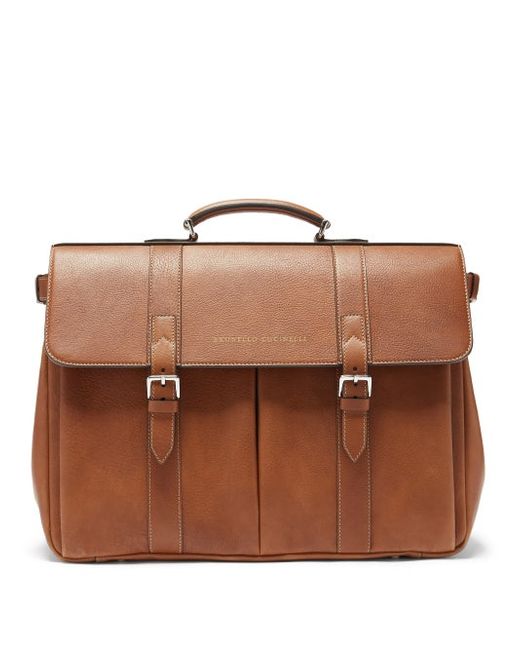 Brunello Cucinelli Grained-leather Briefcase