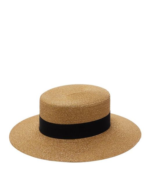 Gucci Bee-logo Faux-straw Boater Hat