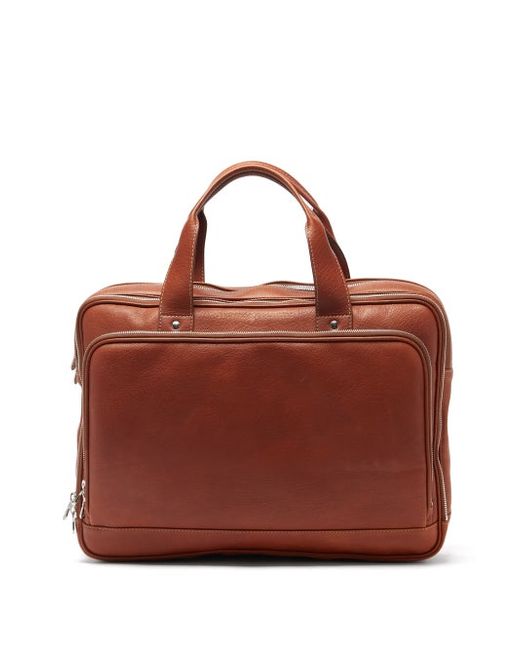 Brunello Cucinelli Logo-debossed Leather Briefcase