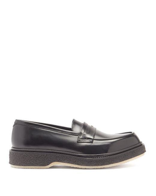 Adieu Crepe-sole Leather Penny Loafers