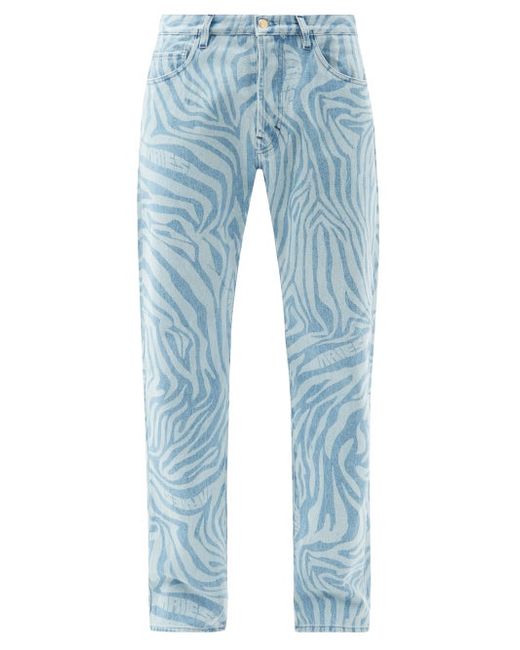 Aries Lilly Zebra-print Straight-leg Jeans