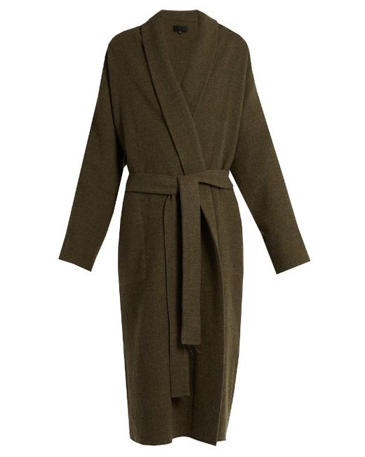 Nili Lotan Laight oversized tie-waist wool coat