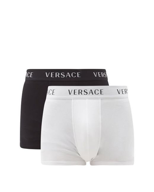 Versace Pack Of Two Cotton-blend Boxer Briefs