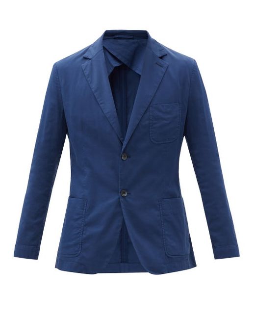 Frescobol Carioca Patch-pocket Cotton-blend Poplin Suit Jacket