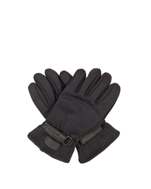 Fendi Leather-panelled gloves