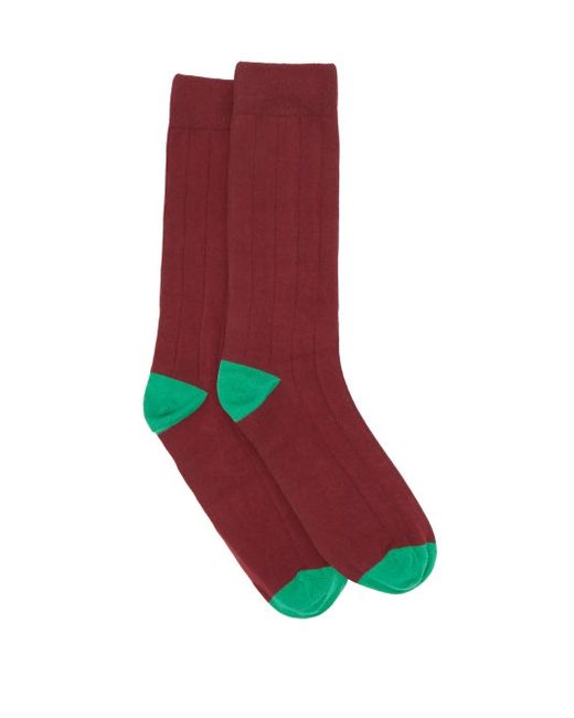 Mens BASICS Pantherella Burford Ribbed-knit Socks