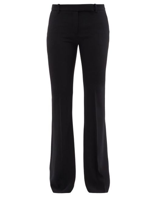 Alexander McQueen Crepe Bootcut Tailored Trousers