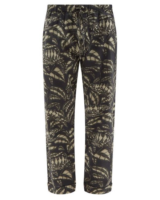 Mens BASICS Desmond Dempsey Pardalis Reptile-print Cotton Pyjama Trousers