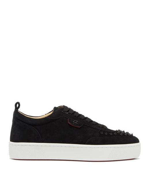 Mens SHOES Christian Louboutin Happy Rui Spike-embellished Suede Trainers