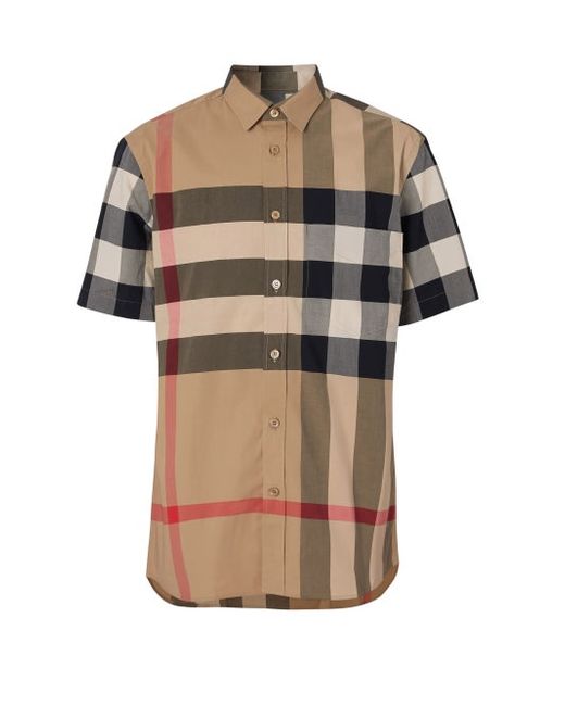 Burberry Somerton Giant-check Cotton-blend Poplin Shirt