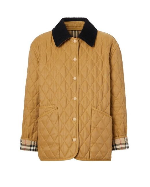 Burberry Dranefeld Corduroy-collar Quilted Jacket