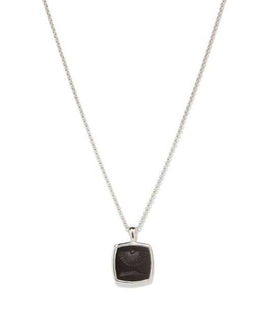 Mens JEWELLERY Tom Wood Clytia Onyx Sterling Pendant Necklace