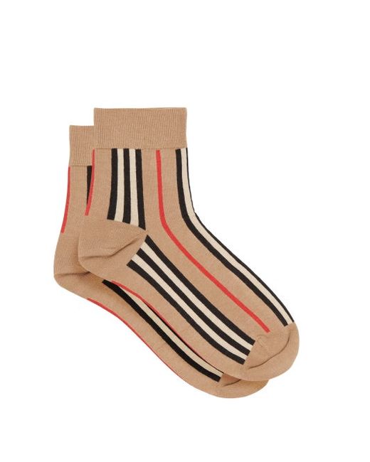 Mens BASICS Burberry Icon-stripe Cotton-blend Socks