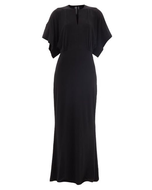 Norma Kamali Obie Cape-sleeve Jersey Maxi Dress