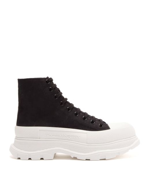 Mens SHOES Alexander Mcqueen Tread Slick High-top Chunky-sole Canvas Trainers