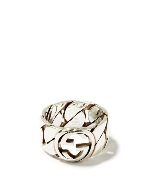 Mens JEWELLERY Gucci GG-logo Sterling Chain Ring