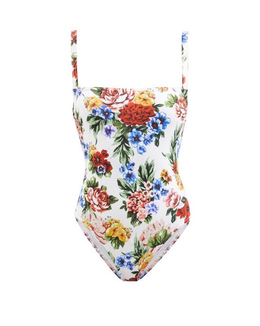 Emilia Wickstead Scarlet Floral-print Swimsuit