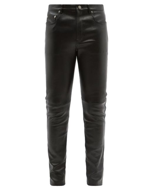 Saint Laurent Slim-leg Leather Trousers