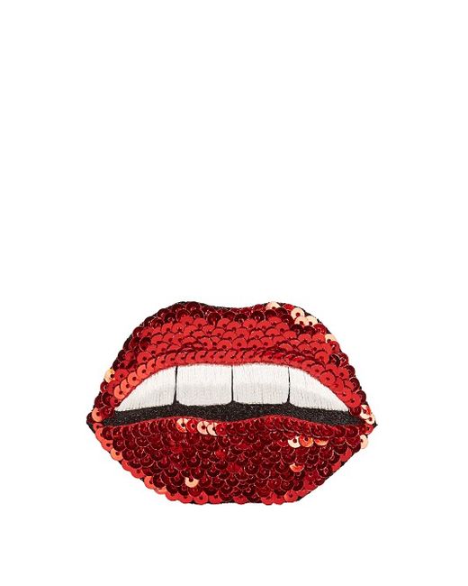 Huda Al Nuaimi Sequin-embellished lips brooch