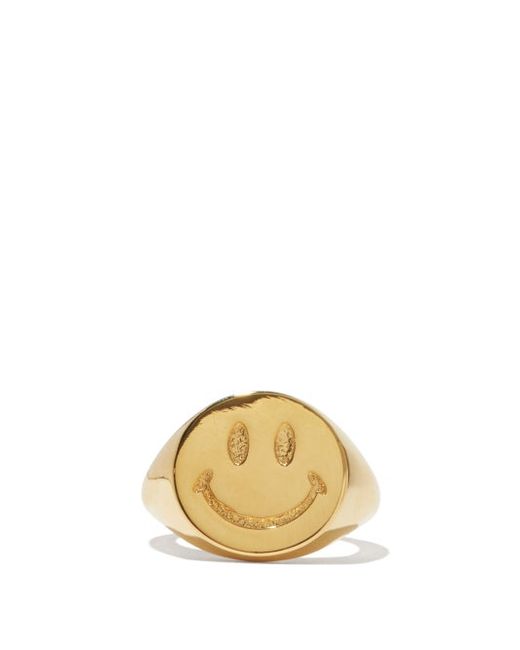 joolz by Martha Calvo Be Happy 14kt Plated Signet Ring