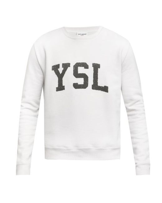 Saint Laurent Logo-print Cotton-jersey Sweatshirt
