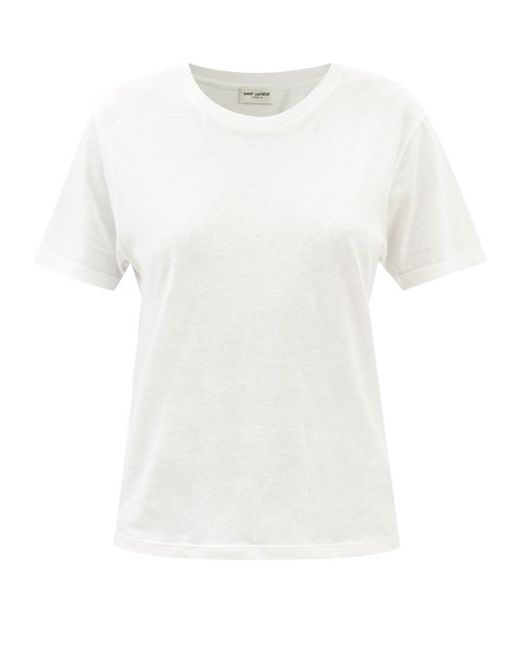 Saint Laurent Raw-edge Cotton-jersey T-shirt