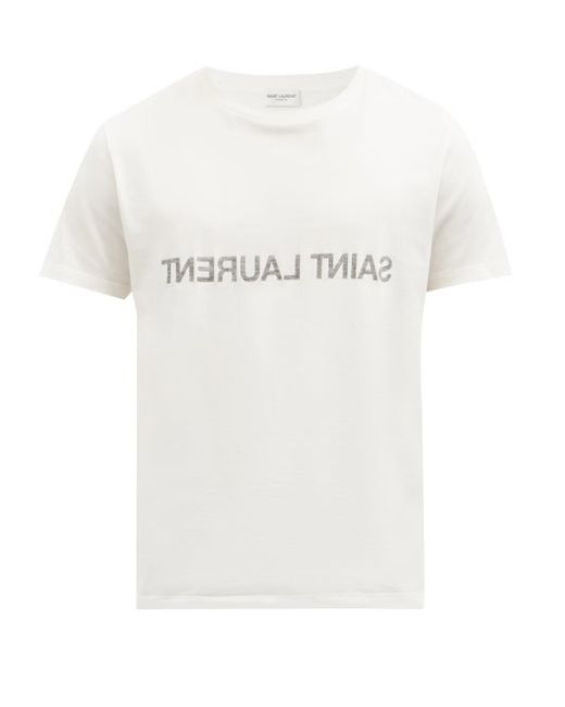 Saint Laurent Reverse Logo-print Cotton-jersey T-shirt