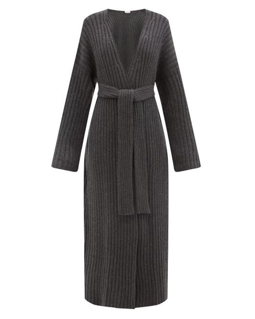 Raey Belted Rib-knit Responsible Cashmere Maxi Cardigan