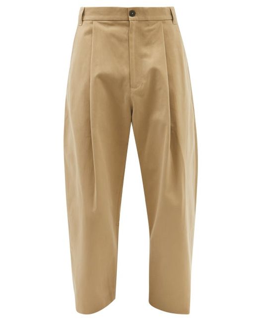 Studio Nicholson Sorte Pleated Cotton-twill Wide-leg Trousers