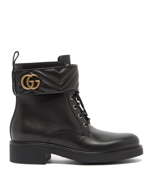 Gucci GG Marmont Leather Ankle Boots