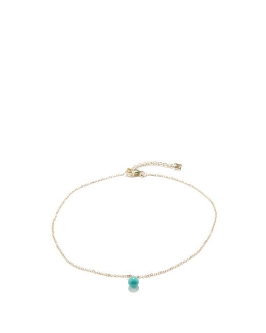 Mateo Turquoise 14kt Gold Anklet