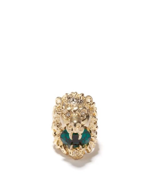 Gucci Lion Head Crystal Ring