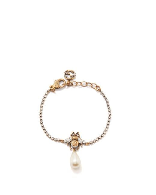 Gucci GG Bee Faux-pearl Bracelet