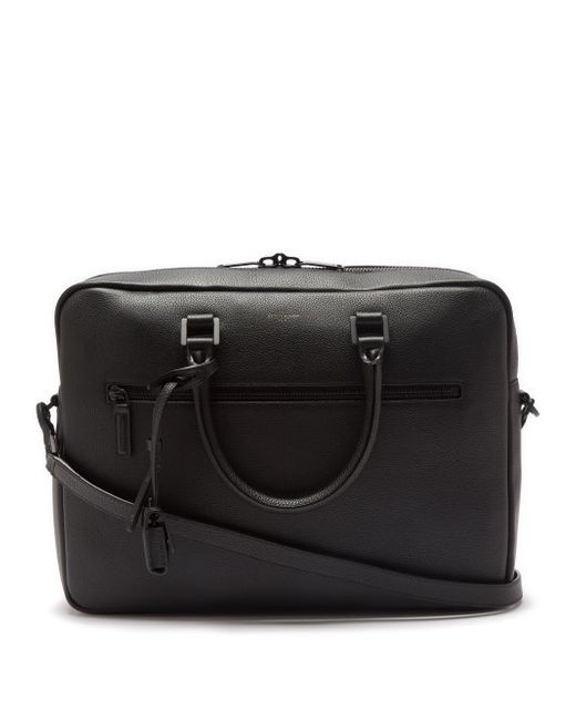 Saint Laurent Sac De Jour Grained-leather Briefcase