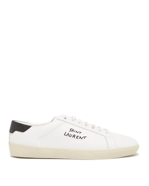 Saint Laurent Court Classic Sl/06 Embroidered Leather Trainers