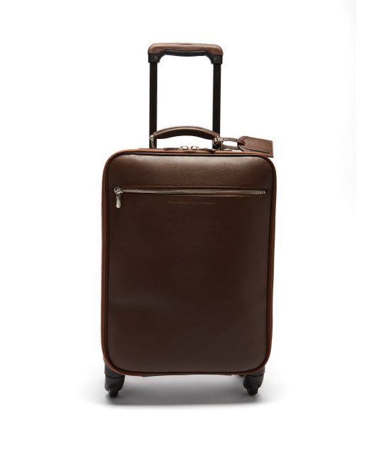 Brunello Cucinelli Leather Check-in Suitcase