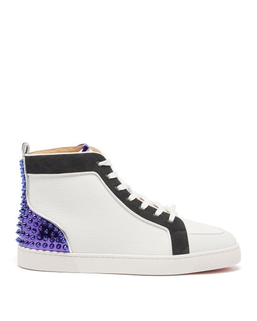 Christian Louboutin Rantus Spiked Leather High-top Trainers