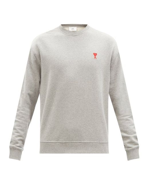 AMI Alexandre Mattiussi De Caur-logo Cotton-jersey Sweatshirt