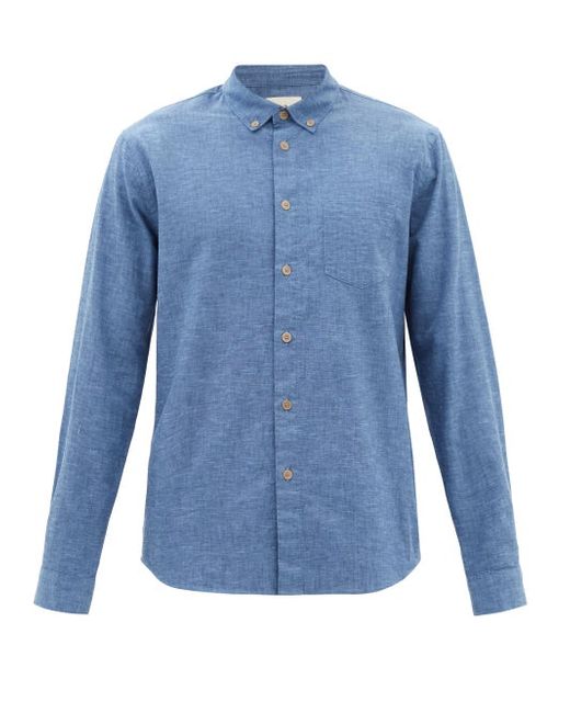 Folk Patch-pocket Organic-cotton Shirt